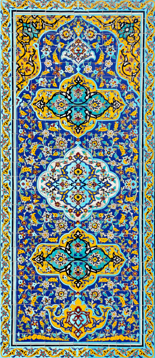 Tiles On The Outer Wall of Golestan Palace, Tehran, Iran